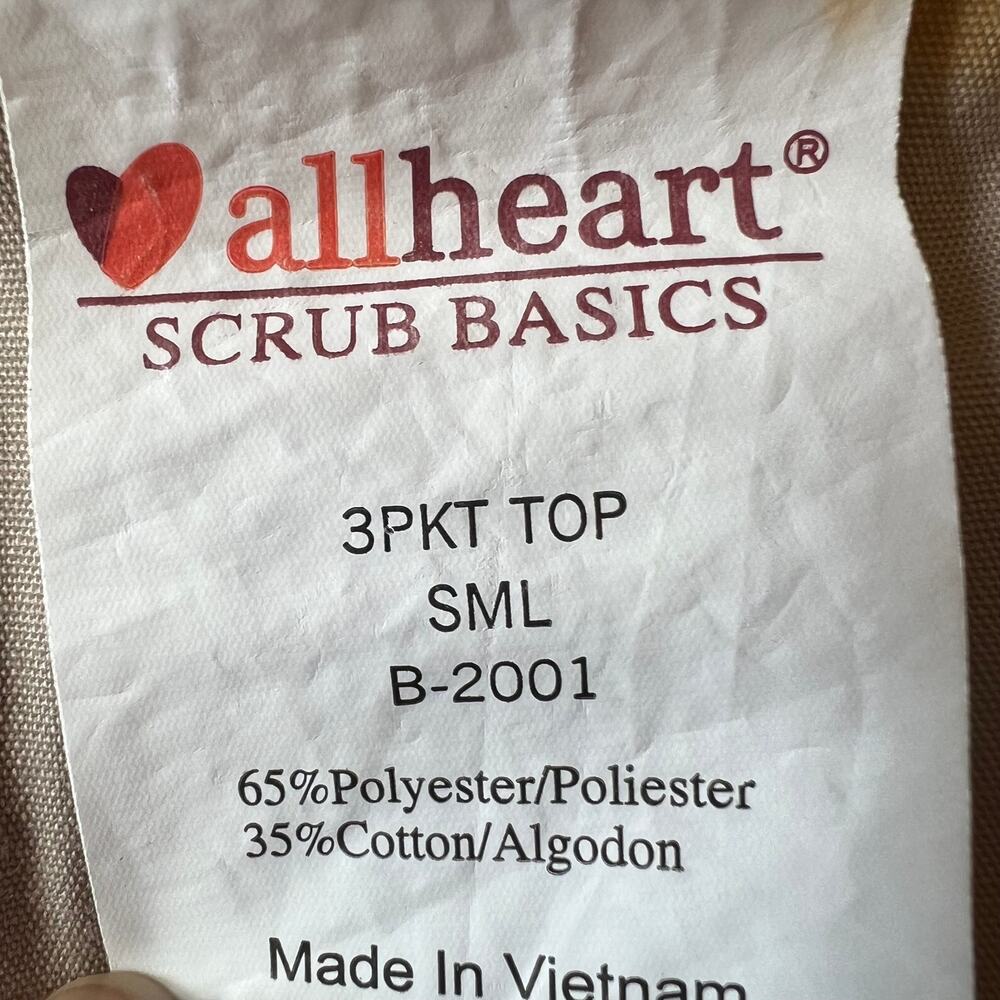 All Heart Biege Scrubs Top, S - Picture 7 of 7